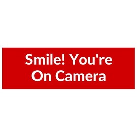 Smile You're On Camera Waterproof Vinyl Bumper Sticker for Cars Store Windows
