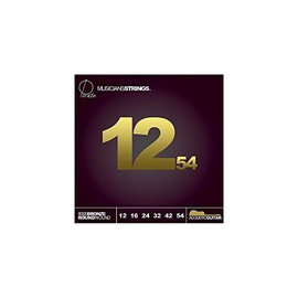 Picato 90660 80/20 Bronze Round Wound 12-54 Acoustic Guitar Strings, Set of 6 Pieces