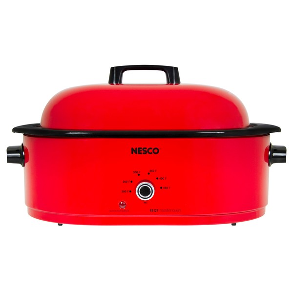 NESCO 18 Quart Roaster Slow Cooker - Red