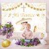 57Pcs Mi Bautizo Banner Backdrop Balloons Arch Garland Tablecloth Kit