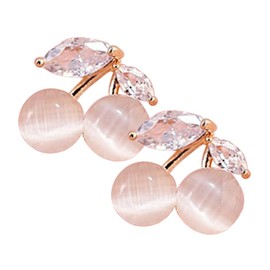 Baluue 1 Pair Charming Cherry Earrings for Women Exquisitely Inlaid Accessory for School Parties and Daily Wear present for Daughters and Young