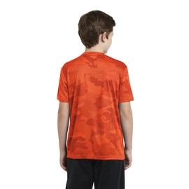 Sport-Tek Youth CamoHex Tee S Neon Orange