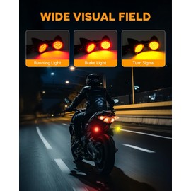 PBYMT Motorcycle LED Turn Signals Bullet,SMD Blinker Lights,Rear Turn Signals Compatible with Honda Yamaha Suzuki Kawasaki Harley Dyna (10mm Mounting Hole)