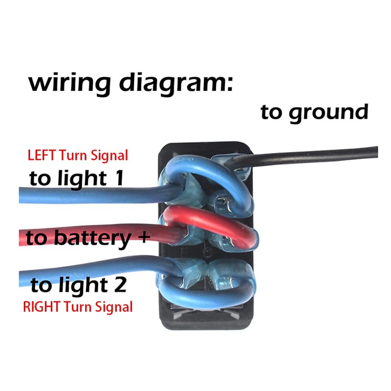 Amber Led Turn Signal Rocker Switch 7 PIN ON-Off-ON DPDT