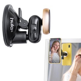 hula+ Magnet Phone Holder Reusable Stand, Portable Mount for Shower, Mirror, Kitchen, Window, & Bathroom Compatible. Compatible with All Phones, Ideal for Content, TikTok, Instagram, Movies & Music - Color: Space Gray