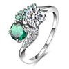 ETERMBOL Round Flower Cluster Women Engagement Ring 925 Sterling Silver