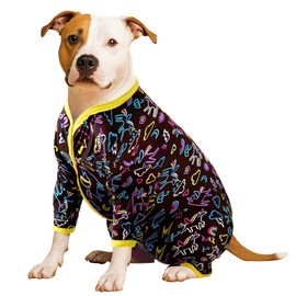 LovinPet Large Dog Pajamas - Stretch Knit Dog Shirt, PJs for Pitbulls, Unicorn Print, Lightweight Pullover Pet PJs, Pet Pajamas for Dogs, Pitbull Clothes, Pitbull Shirt, Blue 2XL