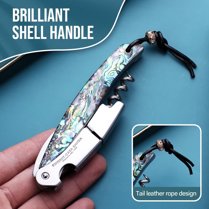 Drincarier Shell Handle Waiter Corkscrews-Wine Openers,Corkscrew Bottle Openers,3-in-1 Wine Key