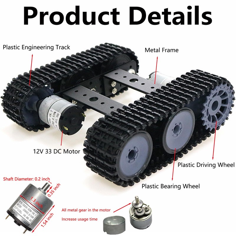 Premium Robot Tracked Car Chassis Starter Kits, MiniTP100 Metal Smart