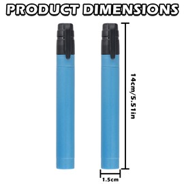 Pack of 2 Drinking Water Filter Outdoor Survival, Water Filter Straw, Outdoor Water Filter, with High Filter Performance for 1000 L Filtered Water for Emergencies, Hiking, Camping, Travel (Blue)