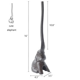 Mozhixue Elephant Toilet Paper Holder 16'' Cast Iron Paper Towel Holder Funny Toilet Paper Holder for The Floor or Counter in The Kitchen or Bathroom Bronze Rustic,Elephant