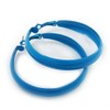 Large Sky Blue Enamel Hoop Earrings - 55mm Diameter