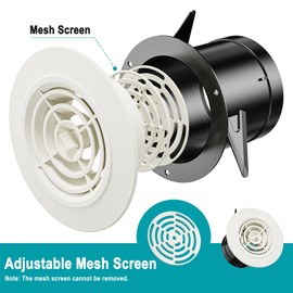 HG Power Ventilation Grille, 100 mm, Round Ventilation Grille, Lockable, Adjustable Air Outlets for Garage, Kitchen, Bathroom and Bedroom