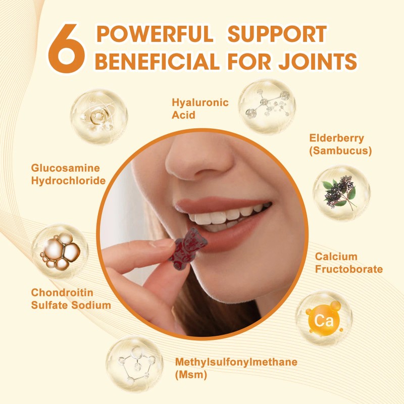 Nature's Gummies Glucosamine Chondroitin MSM Gummies Elderberry for Extra Strength
