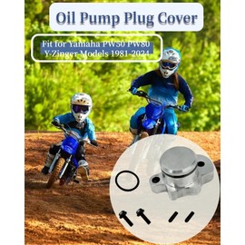 Oil Pump Plug Cover Fit for Yamaha PW50 PW80 Y-Zinger Models 1981-2024,With Plug Cover,O-Ring,2Pcs Port Cap,2Pcs Mounting Bolts