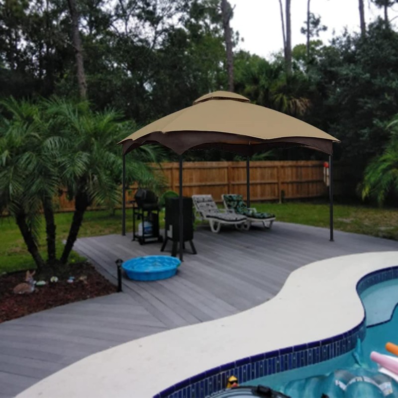Wonwon Gazebo Replacement Canopy Top Cover 10X12 Double Tiered Canopy