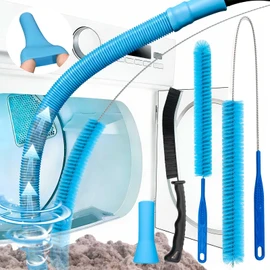Dryer Vent Cleaner Kit,5 Piece Universal Vent Cleaner with Vacuum Attachment,Dryer Lint Brush, and Hose for Clothes Dryer-Lint Trap Cleaning Tool for Combo Washer Dryer Cleaning Kit