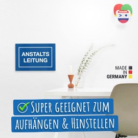 DankeDir! Anstaltsleitung Schild Türschild - Lustige Deko Büro Bürozimmer - Geschenkidee Geburtstagsgeschenk Chef Kollegen - Wanddeko Deko Geschenk Party Deko