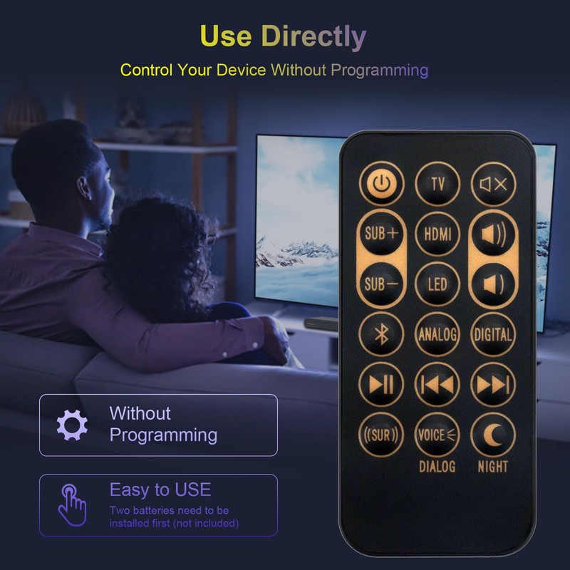 Replaced Remote Control Compatible with Klipsch Sound Bar Speaker RSB-3