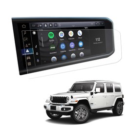 BIXUAN Tempered Glass Screen Protector for 2024 Jeep Wrangler Sport/Willys/Sahara/Rubicon/High Altitude 4xe Accessories Navigation 12.3 Inch Matte Anti-glare Touchscreen Scratch-Resistant