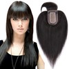 Hairro Clip in Hair Topper Human Hair with Bangs 13