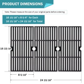 Criditpid Grill Replacement Parts for Charbroil Advantage 4 Burner 463344116, Cast Iron Grill Grates, Stainless Steel Burner Tubes, Heat Plates Shields, Adjustable Carryover Tubes & Igniters Kit.