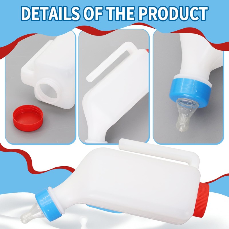 2PCS 800ml Lamb Feeding Bottle Goat Feeder Bottles Hang Upside