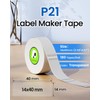 4-Rolls P21 Label Tape Transparent 180 Labels/Roll,14x40mm (0.55"x1.57"),Thermal Paper Compatible