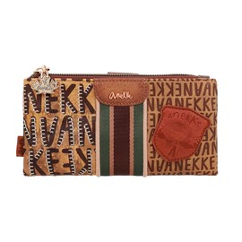 Anekke Canada Purse 18 cm - Brown Letter Pattern Ladies Wallet Coin Bag, multicoloured, Casual