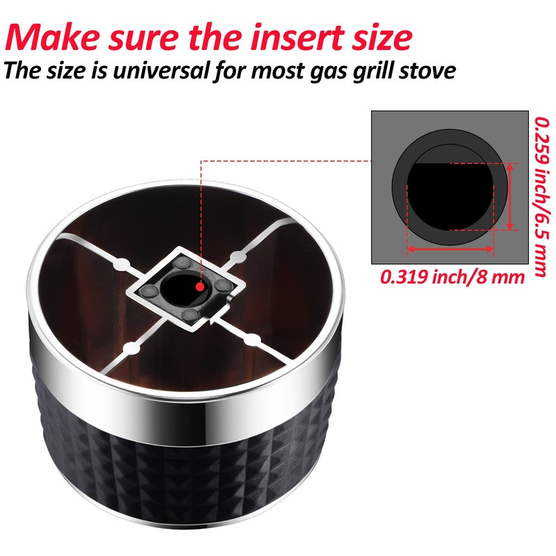 Mudder 4 Pieces Gas Grill Knob BBQ Control Knobs Replacement