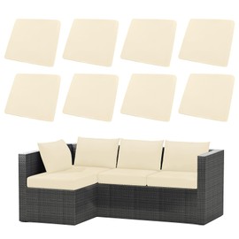 U'Artlines 8Pcs Stretch Patio Cushion Covers Replacement, Waterproof Elastic Outdoor Cushion Covers Washable Sofa Cushion Covers Slipcovers for Outdoor Furniture Backyard (Beige, Cover Only)