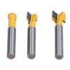 3Pcs Keyhole Router Bits Set 1/4in Shank T Slot Routers