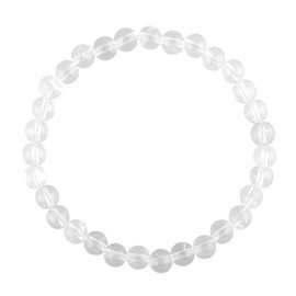 TGH Natural Clear Quartz Gemstones Round Beads Energy Power Crystal Chakra Reiki Healing Elastic Stretch Bracelet 7.5 Inch Unisex, Valentine Day Gift (Clear Quartz)
