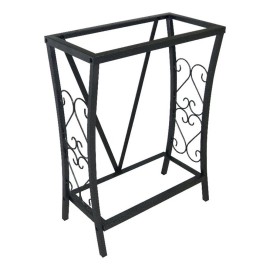 Maklaine Traditional Steel 10 Gallon Metal Aquarium Stand in Black