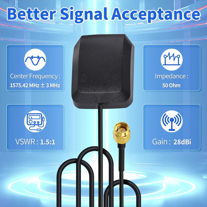 Superbat Waterproof Active Magnetic GPS Navigation Antenna with 3 m