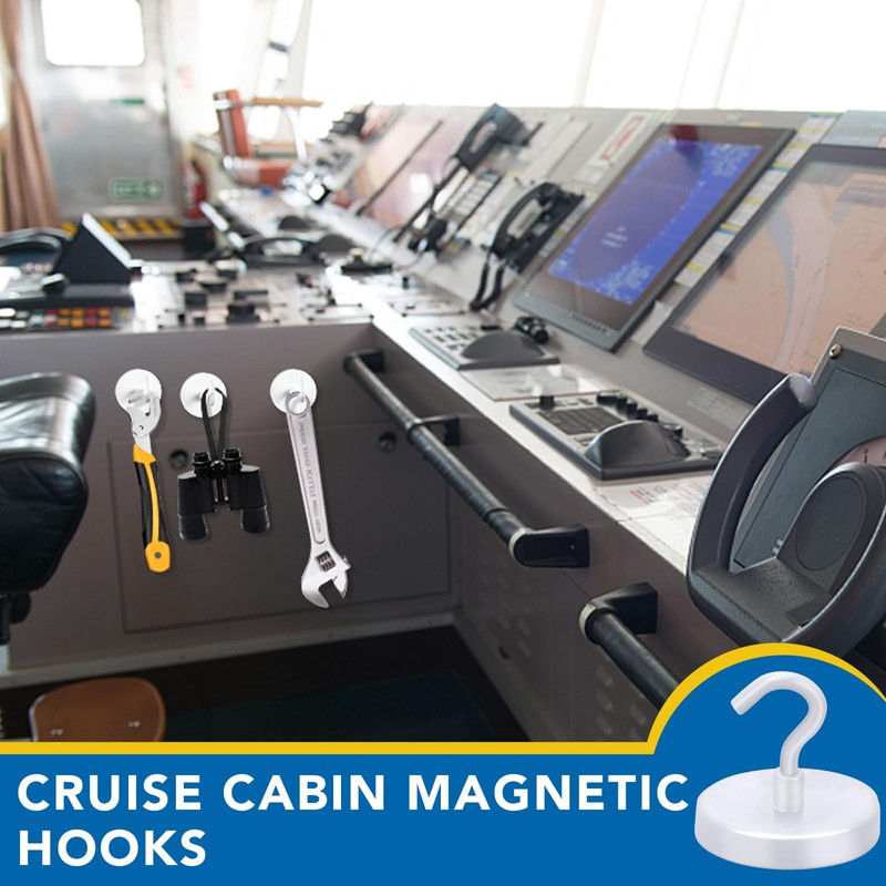 LOVIMAG Cruise Ship Essentials, 150Lbs Magnetic Hooks Heavy Duty, White