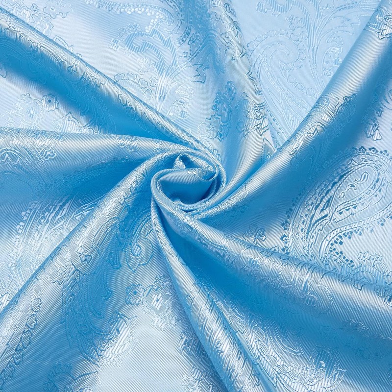 Hi-Tie Baby Blue Shirts for Men Long Sleeve Casual Button