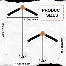 YEXEXINM 6 Pack Height Adjustable T Shirt Display Flexible Shoulder Stand，17-31.1 Inch T Shirt Display Stand for Clothing Garment Coat Retail Vendor Metal Clothing Rack