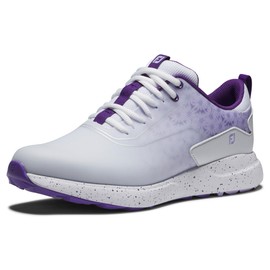 FootJoy Women's FJ Performa Golf Shoe, White/White/Purple, 8