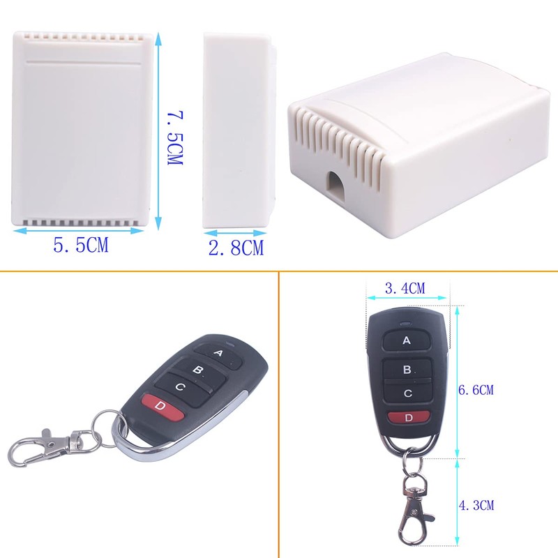 SUYUKUFU 433Mhz DC 12V 4CH Channel Wireless Switch Long Range