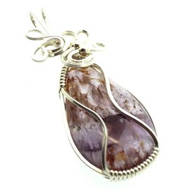Super 7 Gemstone Sterling Silver Wire Wrapped Pendant