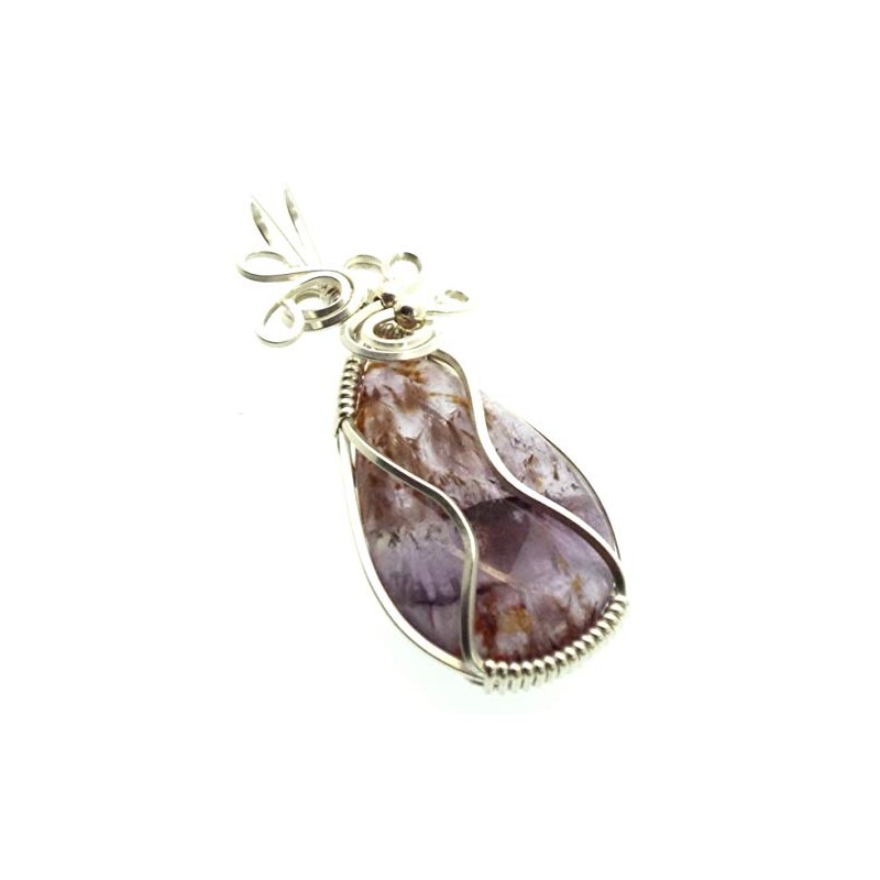 Super 7 Gemstone Sterling Silver Wire Wrapped Pendant