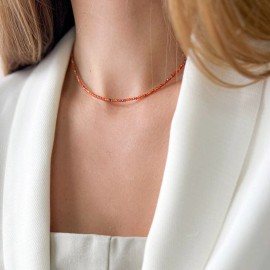 Natural Red Agate Faceted Beads Choker Gemstone Crystal Healing Necklace Gifts