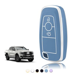 TOOMUME Key Cover TPU Car Key Case Fits Ford Ranger Raptor Mondeo Mustang Edge Ecosport Custom Kuga Fiesta Focus S-Max Lincoln, Key Cover Protection Key Shell - Smart Key