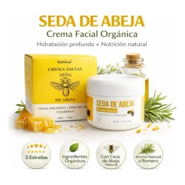 Crema Facial Natshop Seda de Abeja Con Vitamina E 50ml Natural Para Día y Noche