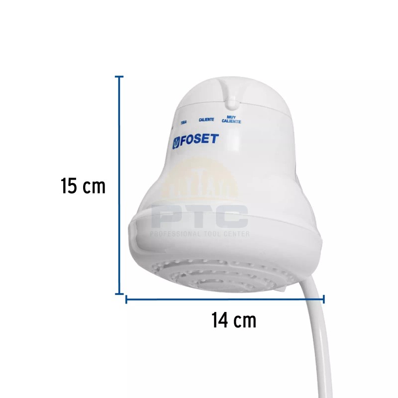Foset REGEL-4 4-Temperature Electric Shower, 5-3/8", White