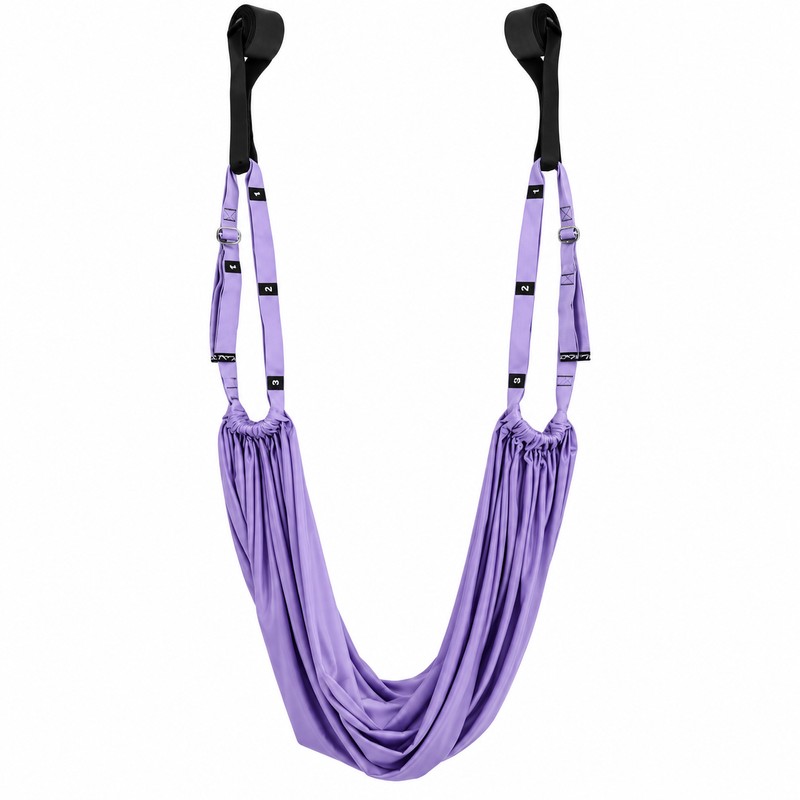 Yoga Stretch Strap for Flexibility Training – Purple Hanging Exercise