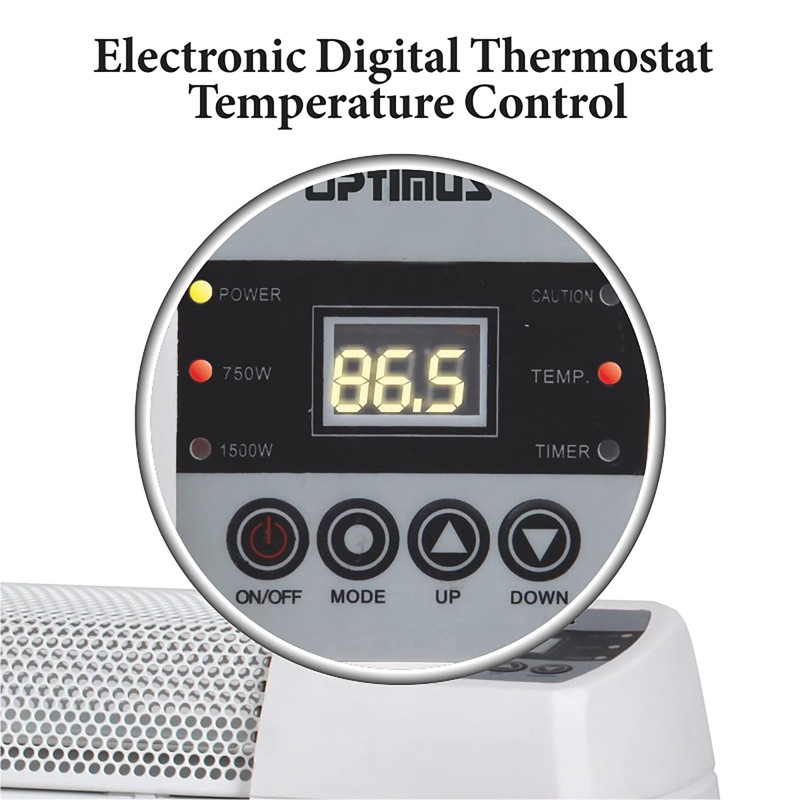 Optimus 30" Baseboard Convection Heater with Digital Display & Thermostat