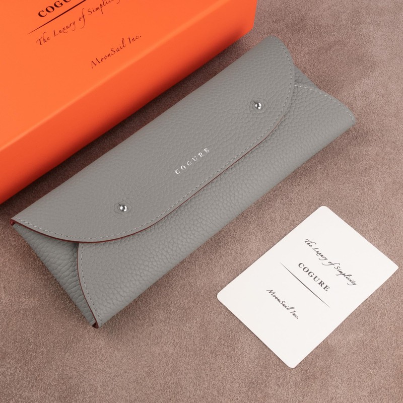COGURE COPEN Pencil Case, Genuine Leather, Simple, Stylish, Unisex, Gift
