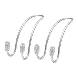 CGEAMDY Pack of 2 Car Headrest Hooks, Diamond Car Seat Headrest Hooks, Glitter Car Hangers, for Purse, Food, Clothes, Bag, Handbag (White)